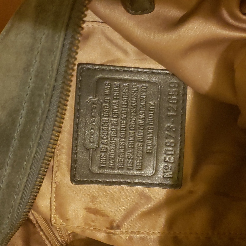 Baby Blue Suede/Leather Coach Hobo Woman Shoulder bag - Picture 6 of 9